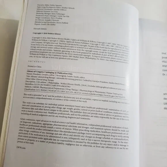 Abrams' Clinical Drug Therapy 11th Edition - Picture 3 of 7